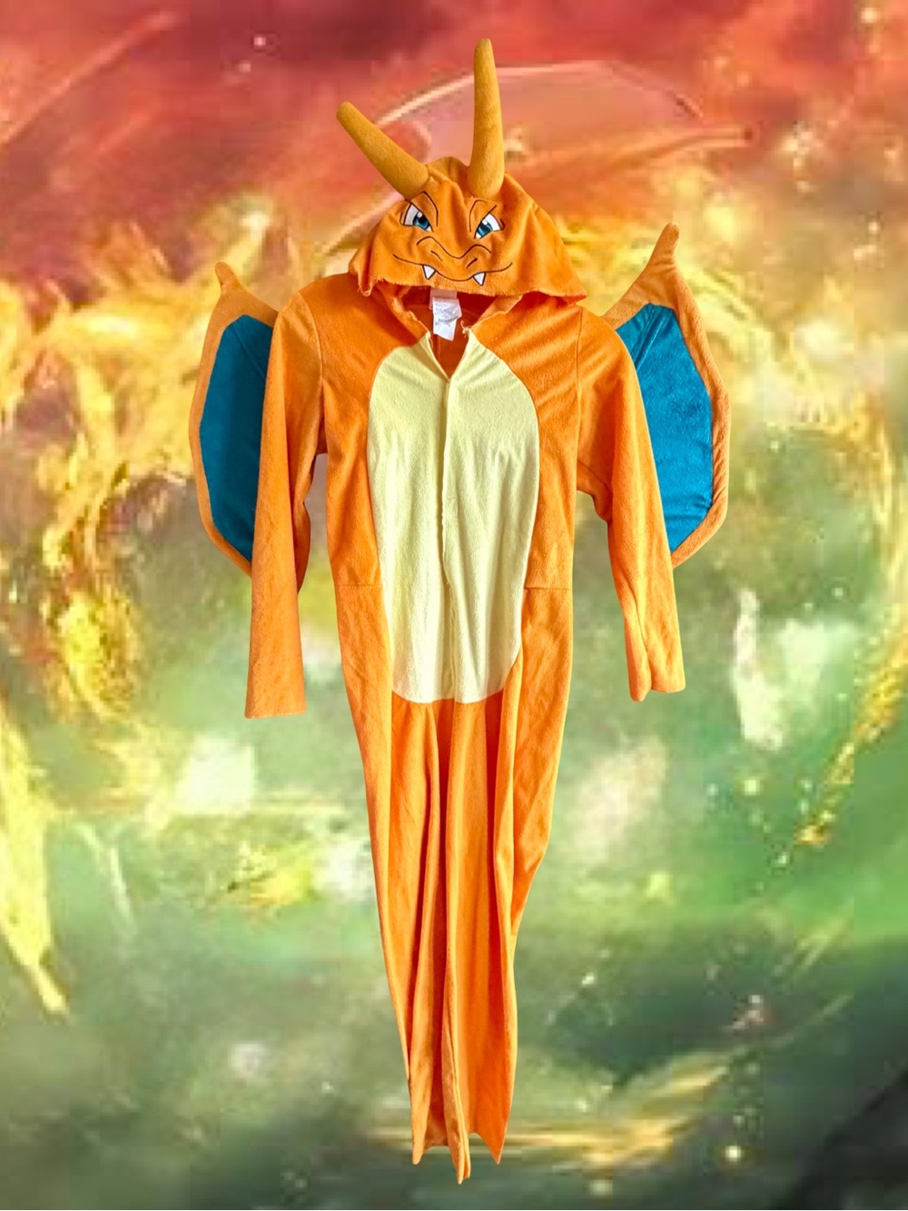 Pokémon Charizard Costume with Hood and Wings